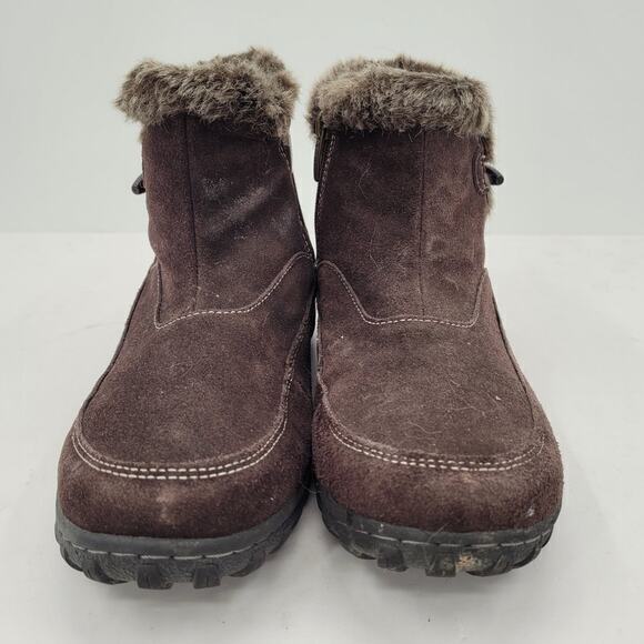 HP Khombu Gracie 9M Leather Upper Sherpa Teddy Mid Ankle Boots - Picture 4 of 13